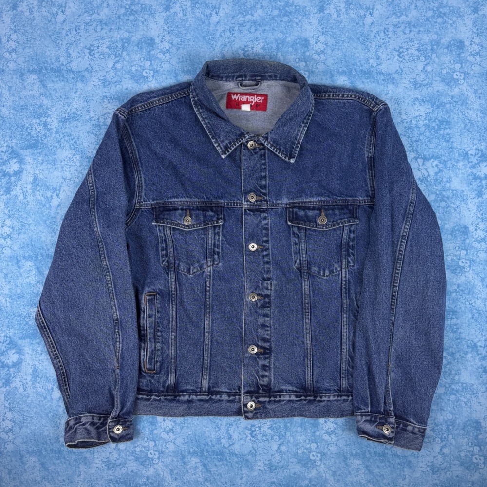 Vintage Wrangler Hero Blue Denim Trucker Jacket Men's 2XL